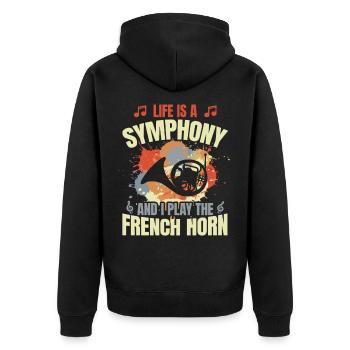Motivation du cor français - Veste à capuche bio Premium Unisexe - noir - Dos - Nico (187cm)