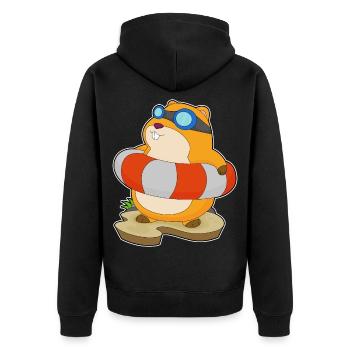 Natation de hamsters dans l’anneau d’été - Veste à capuche bio Premium Unisexe - noir - Dos - Nico (187cm)