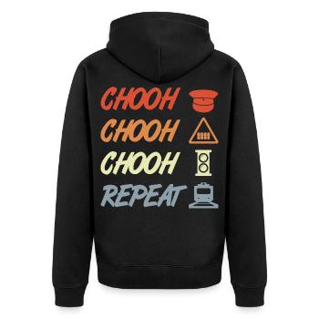 Blague sur les chemins de fer - Veste à capuche bio Premium Unisexe - noir - Dos - Nico (187cm)