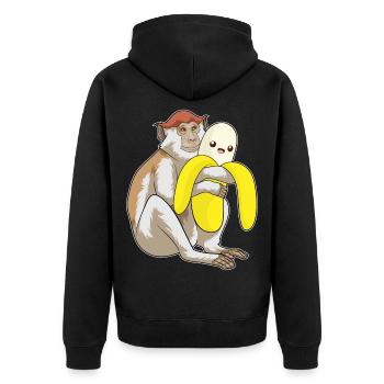 Singe Banane - Veste à capuche bio Premium Unisexe - noir - Dos - Nico (187cm)