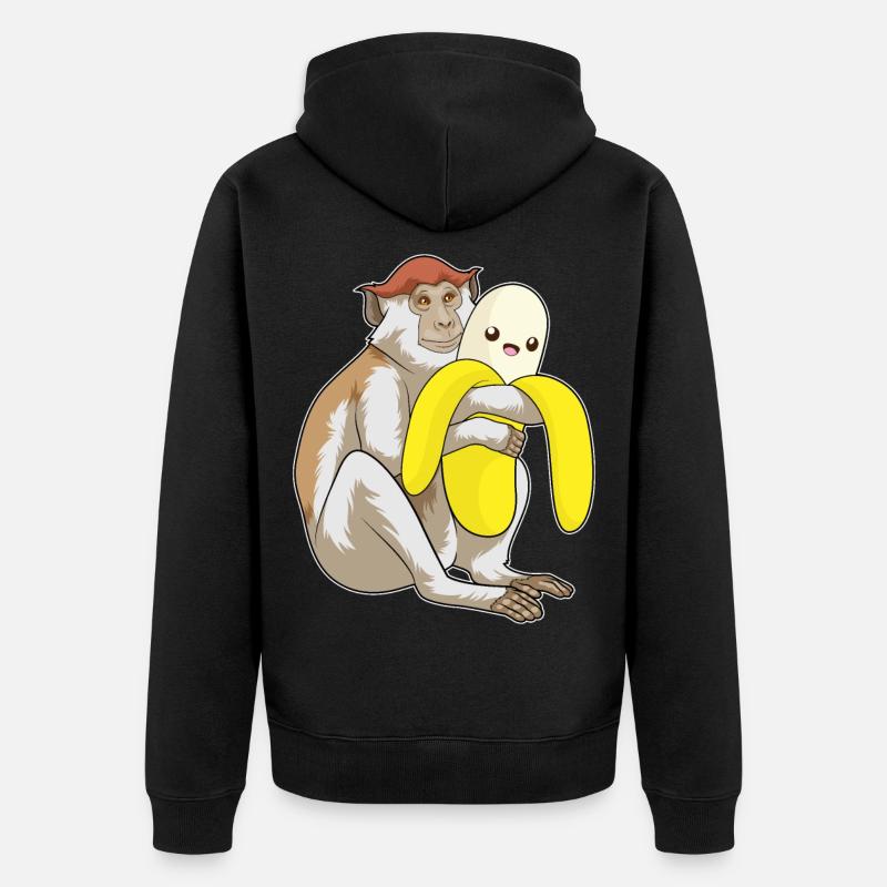 Singe Peluche - Veste à capuche bio Premium Unisexe - noir