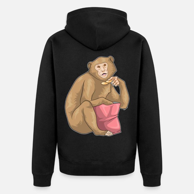 Sac à puces Monkey Chips - Veste à capuche bio Premium Unisexe - noir