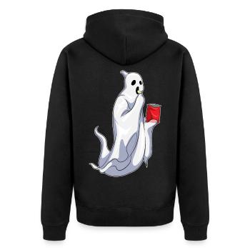 Chips de pommes de terre Halloween fantômes - Veste à capuche bio Premium Unisexe - noir - Dos - Nico (187cm)