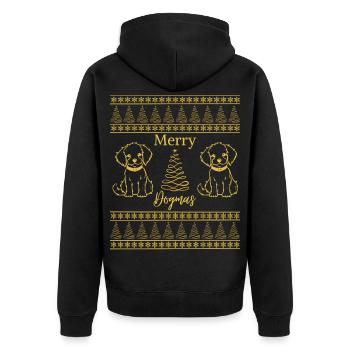 Merry Dogmas Amoureux des Chiens Ambiance Noël - Veste à capuche bio Premium Unisexe - noir - Dos - Nico (187cm)
