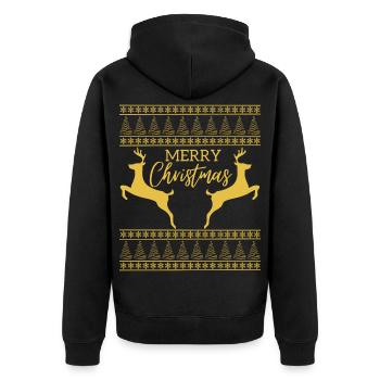 Merry Christmas Rennes Flocon de neige de Noël - Veste à capuche bio Premium Unisexe - noir - Dos - Nico (187cm)