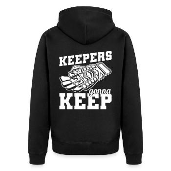 Torhüter Fußball - Unisex Premium Bio Zip Hoodie - Schwarz - Hinten - Nico (187cm)