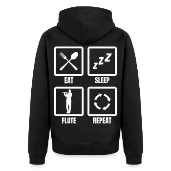Manger Sommeil Flûte Répéter - Veste à capuche bio Premium Unisexe - noir - Dos - Nico (187cm)