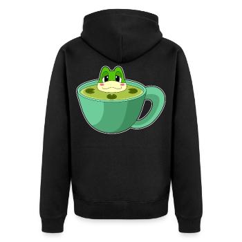 Mug grenouille - Veste à capuche bio Premium Unisexe - noir - Dos - Nico (187cm)