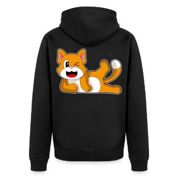 Gymnastique de fitness yoga pour chats - Veste à capuche bio Premium Unisexe - noir - Dos - Nico (187cm)