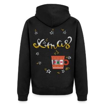 Café de l’Avent - Veste à capuche bio Premium Unisexe - noir - Dos - Nico (187cm)