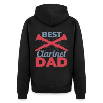 Clarinets Dad - Unisex Premium Organic Zip Hoodie - black - Back - Nico (187cm)