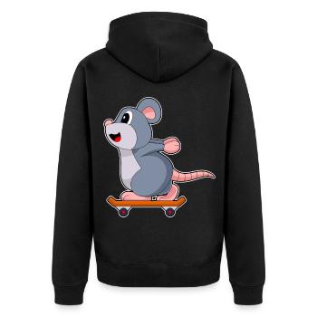 Souris Skater Skateboard Sport - Veste à capuche bio Premium Unisexe - noir - Dos - Nico (187cm)