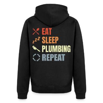 Manger Sommeil Plomberie Répéter - Veste à capuche bio Premium Unisexe - noir - Dos - Nico (187cm)