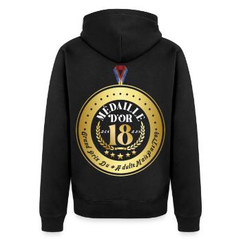 Médaille d'or des 18 ans grand prix du #Adulte - Veste à capuche bio Premium Unisexe - noir - Dos - Nico (187cm)