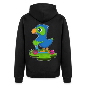 Trottinette Perroquet - Veste à capuche bio Premium Unisexe - noir - Dos - Nico (187cm)