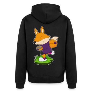 Fuchs American Football Sports - Unisex Premium Organic Zip Hoodie - black - Back - Nico (187cm)