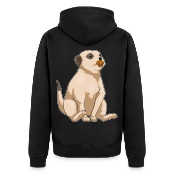 Erdmännchen Baby Schnuller - Unisex Premium Bio Zip Hoodie - Schwarz - Hinten - Nico (187cm)