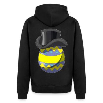 Osterei Ostern Zauberer - Unisex Premium Bio Zip Hoodie - Schwarz - Hinten - Nico (187cm)