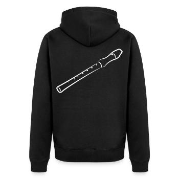 Croquis de flûte - Veste à capuche bio Premium Unisexe - noir - Dos - Nico (187cm)