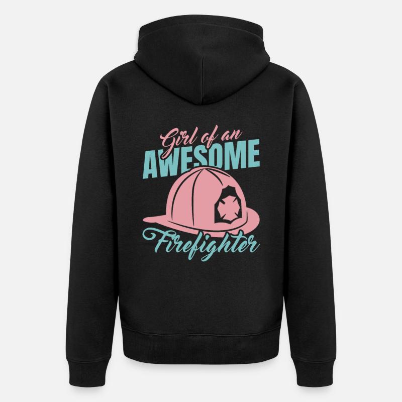 Fille d’un grand pompier - Veste à capuche bio Premium Unisexe - noir