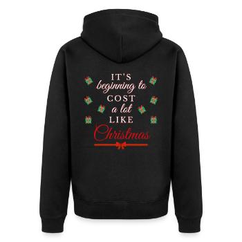 It's starting to taste funny like Christmas - Unisex Premium Organic Zip Hoodie - black - Back - Nico (187cm)