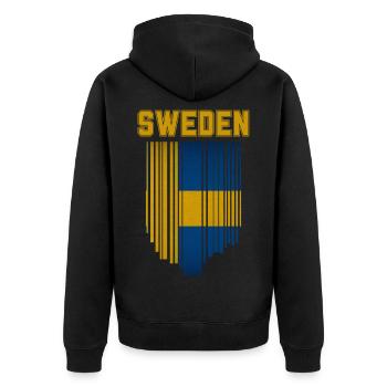 Drapeau de la Suède, fierté suédoise - Veste à capuche bio Premium Unisexe - noir - Dos - Nico (187cm)