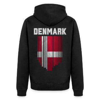 Drapeau du Danemark, fierté danoise - Veste à capuche bio Premium Unisexe - noir - Dos - Nico (187cm)
