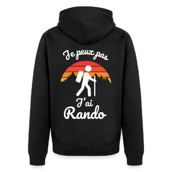 randonnée rando 2 - Veste à capuche bio Premium Unisexe - noir - Dos - Nico (187cm)