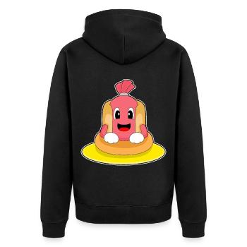 Hotdog Schwimmen Schwimmring Sommer - Unisex Premium Bio Zip Hoodie - Schwarz - Hinten - Nico (187cm)