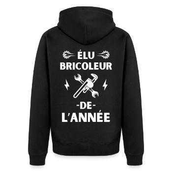 élu bricoleur de l année 1 - Veste à capuche bio Premium Unisexe - noir - Dos - Nico (187cm)