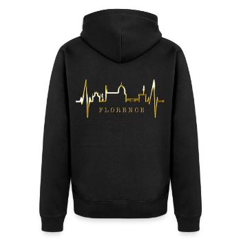 Florence Skyline Italie Heartbeat I Love Firenze - Veste à capuche bio Premium Unisexe - noir - Dos - Nico (187cm)