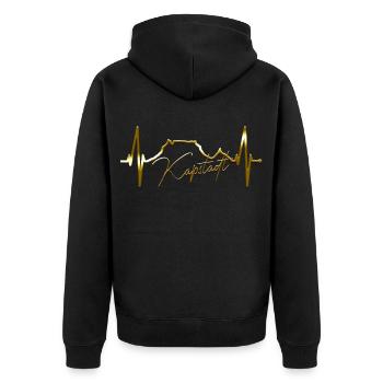 Cape Town Skyline Heartbeat Afrique du Sud Montagne de la Table - Veste à capuche bio Premium Unisexe - noir - Dos - Nico (187cm)
