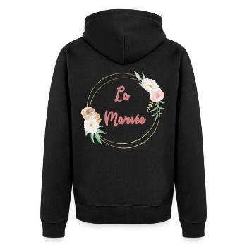 La Mariée - frame or et fleurs - Veste à capuche bio Premium Unisexe - noir - Dos - Nico (187cm)