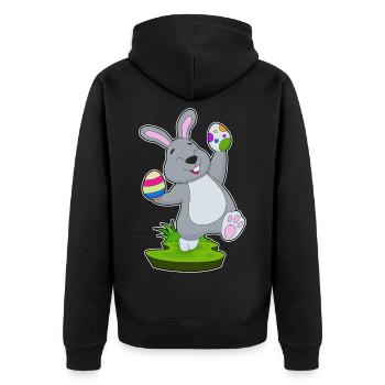 Oeufs de Pâques de Pâques lapin - Veste à capuche bio Premium Unisexe - noir - Dos - Nico (187cm)