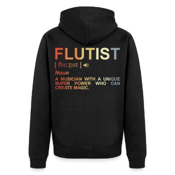 Signification du flûtiste - Veste à capuche bio Premium Unisexe - noir - Dos - Nico (187cm)
