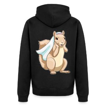 Eichhörnchen Braut Schleier Hochzeit - Unisex Premium Bio Zip Hoodie - Schwarz - Hinten - Nico (187cm)