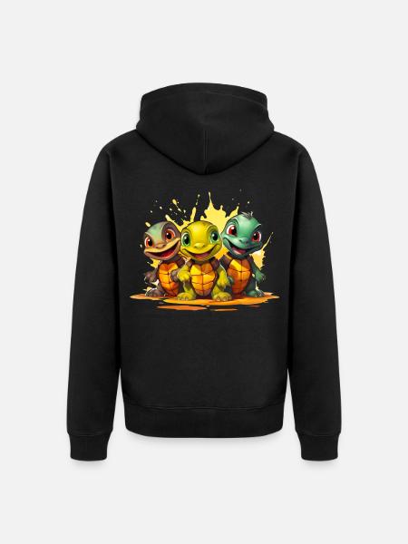 Baby turtles squad - Unisex Premium Organic Zip Hoodie - black