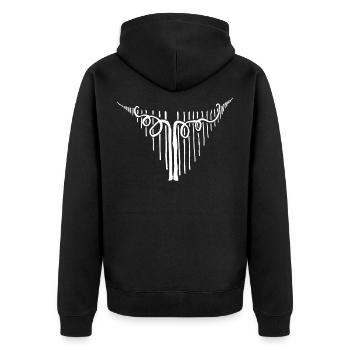 Einzel Stock Winzer - Unisex Premium Bio Zip Hoodie - Schwarz - Hinten - Nico (187cm)