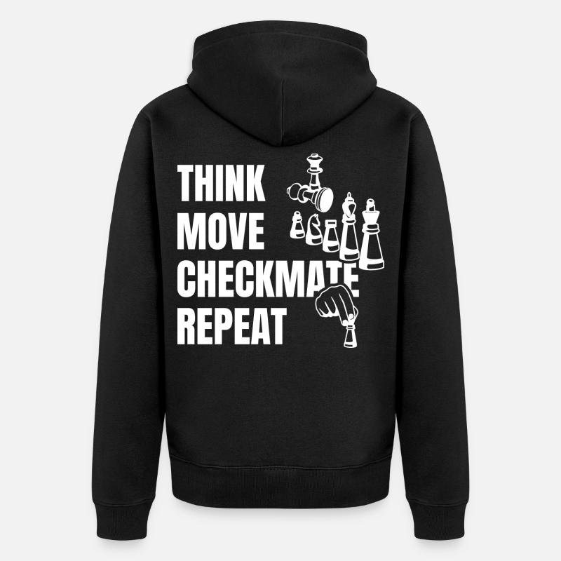 Pensez à jouer à Checkmate ensuite - Veste à capuche bio Premium Unisexe - noir