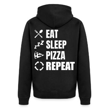 Manger Dormir Pizza Répéter - Veste à capuche bio Premium Unisexe - noir - Dos - Nico (187cm)