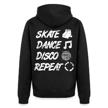 Roller Skating Disco - Unisex Premium Organic Zip Hoodie - black - Back - Nico (187cm)