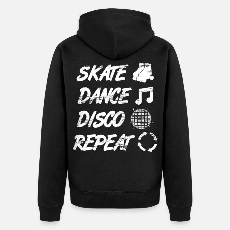 Rollschuh Disco - Unisex Premium Bio Zip Hoodie - Schwarz