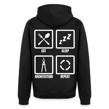 Manger Sommeil Architecture Répéter - Veste à capuche bio Premium Unisexe - noir - Dos - Nico (187cm)