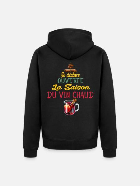 Ouverture Vin Chaud Saison - Veste à capuche bio Premium Unisexe - noir