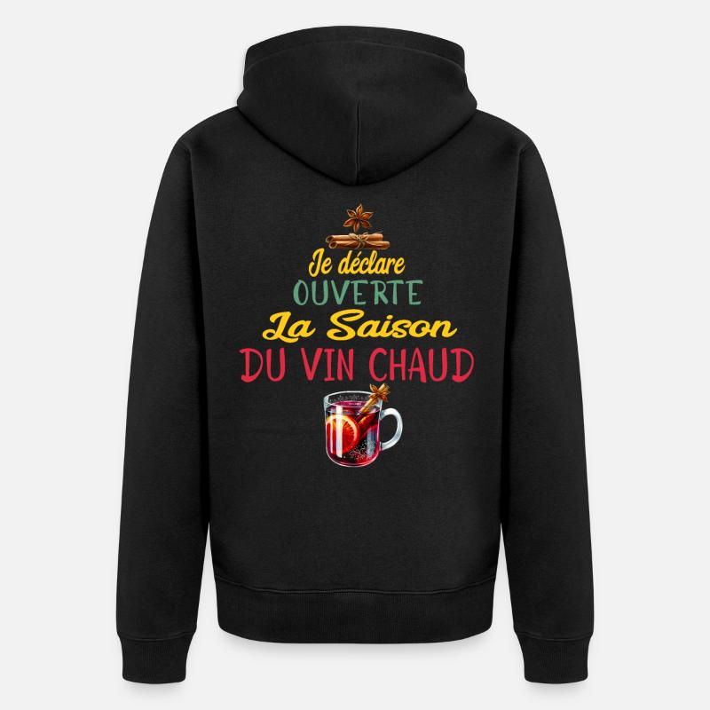 Ouverture Vin Chaud Saison - Veste à capuche bio Premium Unisexe - noir