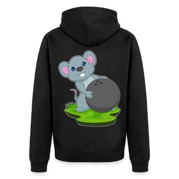 Souris Bowling Bowling Ball Sport - Veste à capuche bio Premium Unisexe - noir - Dos - Nico (187cm)