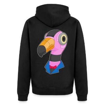 Robot flamant rose - Veste à capuche bio Premium Unisexe - noir - Dos - Nico (187cm)