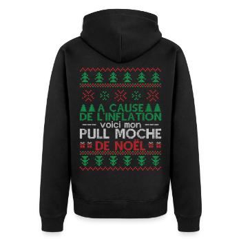 Pull Moche De Noël Humour Cadeau Noel - Veste à capuche bio Premium Unisexe - noir - Dos - Nico (187cm)