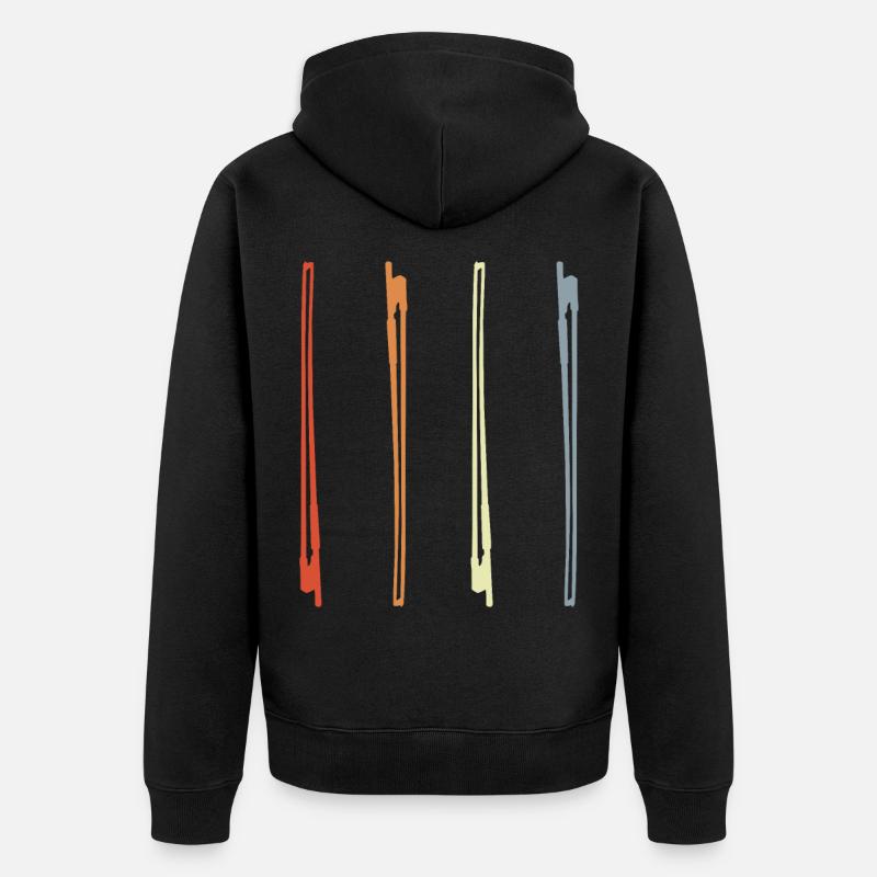 Dessin d’archet de violon - Veste à capuche bio Premium Unisexe - noir
