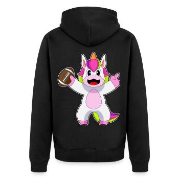 Licorne Football Américain Sports - Veste à capuche bio Premium Unisexe - noir - Dos - Nico (187cm)